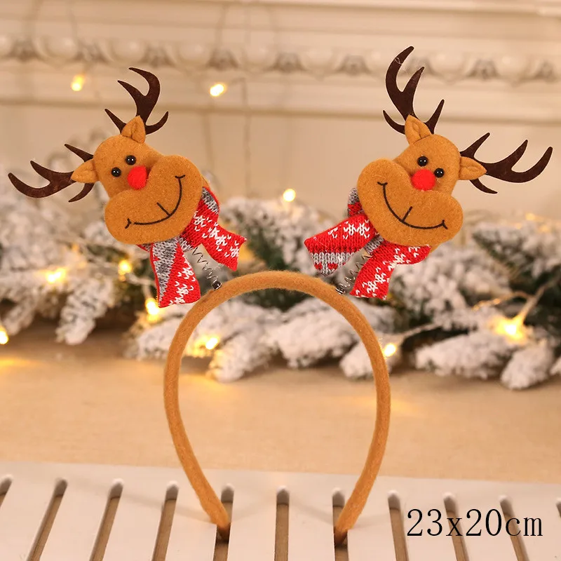 style4-14-elk Kerst decoratie обруч с оленьими рогами лося Санта дерево головные уборы рождественские украшения для детей взрослых год подарок натальный Noel Navidad - Цвет: style4-14-elk