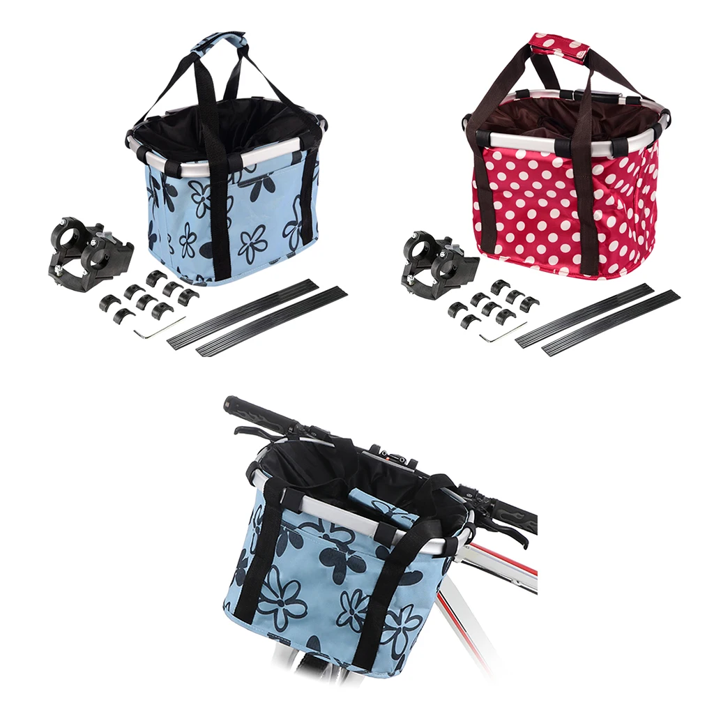 Bike Front Frame Bag Bicycle Storage Basket Outdoor Cycling Bike Handlebar Pouch with Drawstring Pocket, Waterproof