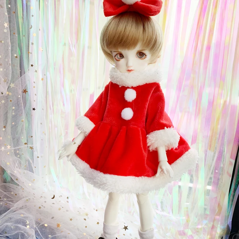 Кукла Одежда 1/6 BJD одежда Рождественский костюм платье+ заколка для волос для 1/6 BJD кукольная одежда для кукол костюм