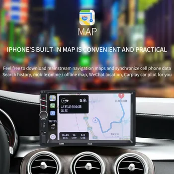 

2 Din Carplay Car Radio Bluetooth Android Auto 7" Touch Screen Video MP5 Player USB TF ISO Stereo System Headunit For Apple