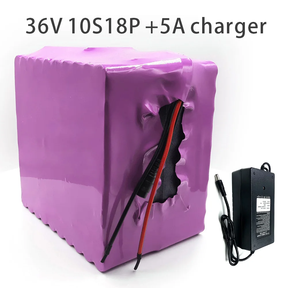 

С зарядным устройством 5A 63Ah 10S18P, 36V аккумулятор для электровелосипеда, литий-ионный настраиваемый, 190x180x140 мм