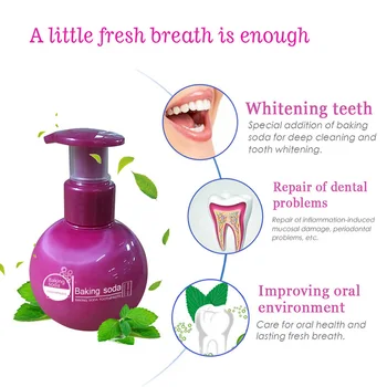 

High Baking Soda Toothpaste Whitening Toothpaste Remove Stain Press-type Tooth Care for Women Men LG66