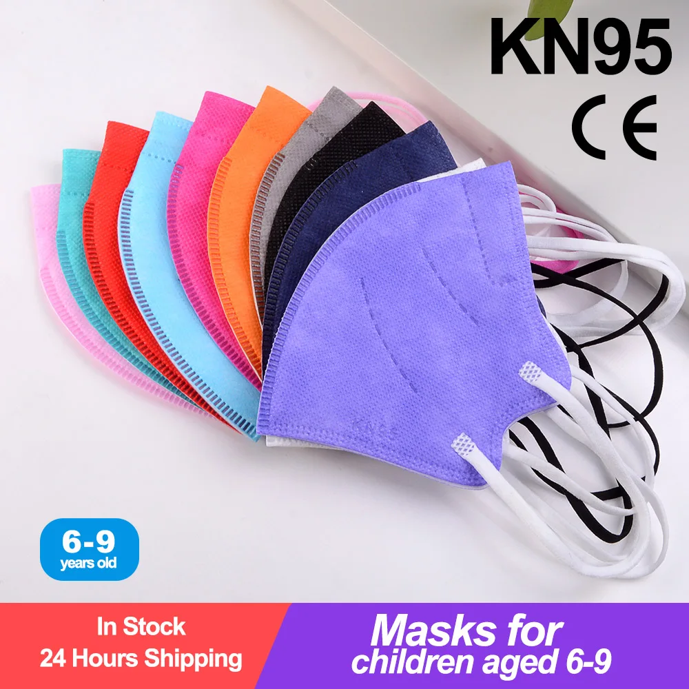 20-100 Uds ffp2mask niños cara máscara kn95 para niño niña de protección respirador de filtro niños kn95mask niños mascarillas niños ffp2
