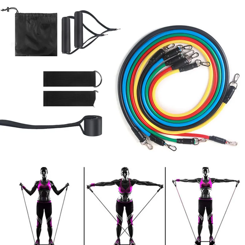 Yoga Exercise Fitness Rubber Tubes Band Stretch Training Home Gyms