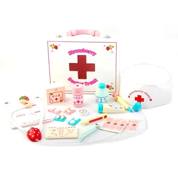

Wallboy Wooden simulation wooden box medicine box little doctor early childhood education nurse medical suit toy