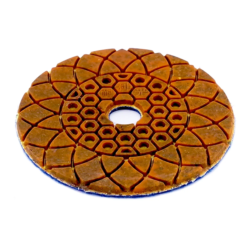 RIJILEI 4 шт. влажные/сухие " /100 мм медные металлические скрепленные алмазные полировочные колодки для бетонный гранитный мраморный каменный шлифовальный диск