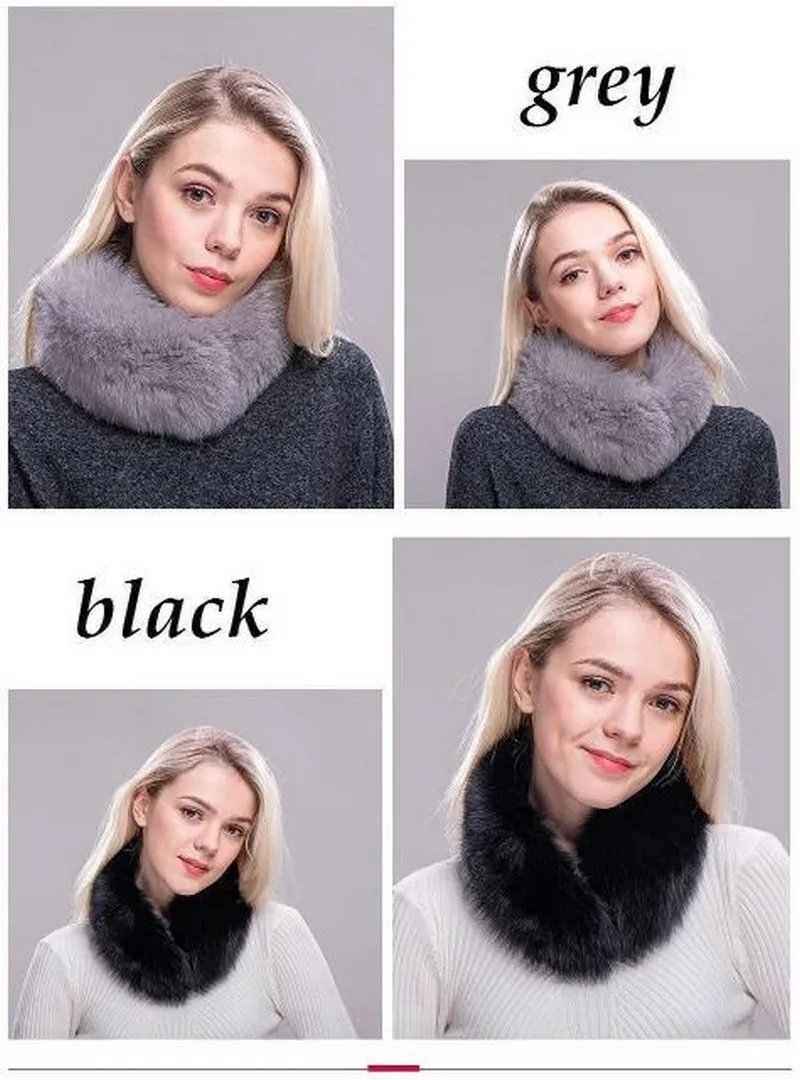 FXFURS, новинка, корейский стиль, женские зимние шарфы из лисьего меха, натуральный мех, с магнитом, легко носить,, воротник из лисьего меха, шарф, кольцо