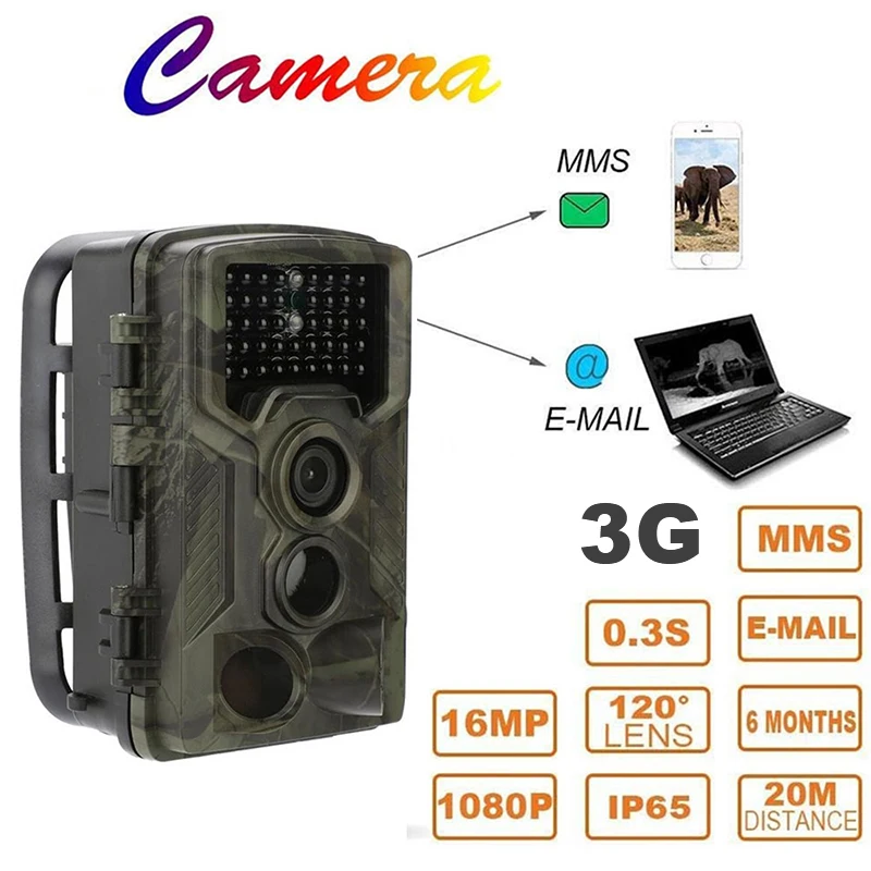 

Portable 16MP 1080p HD Hunting Camera Trail Camera IR WCDMA Animal 20M 3G 0.2s Wildlife