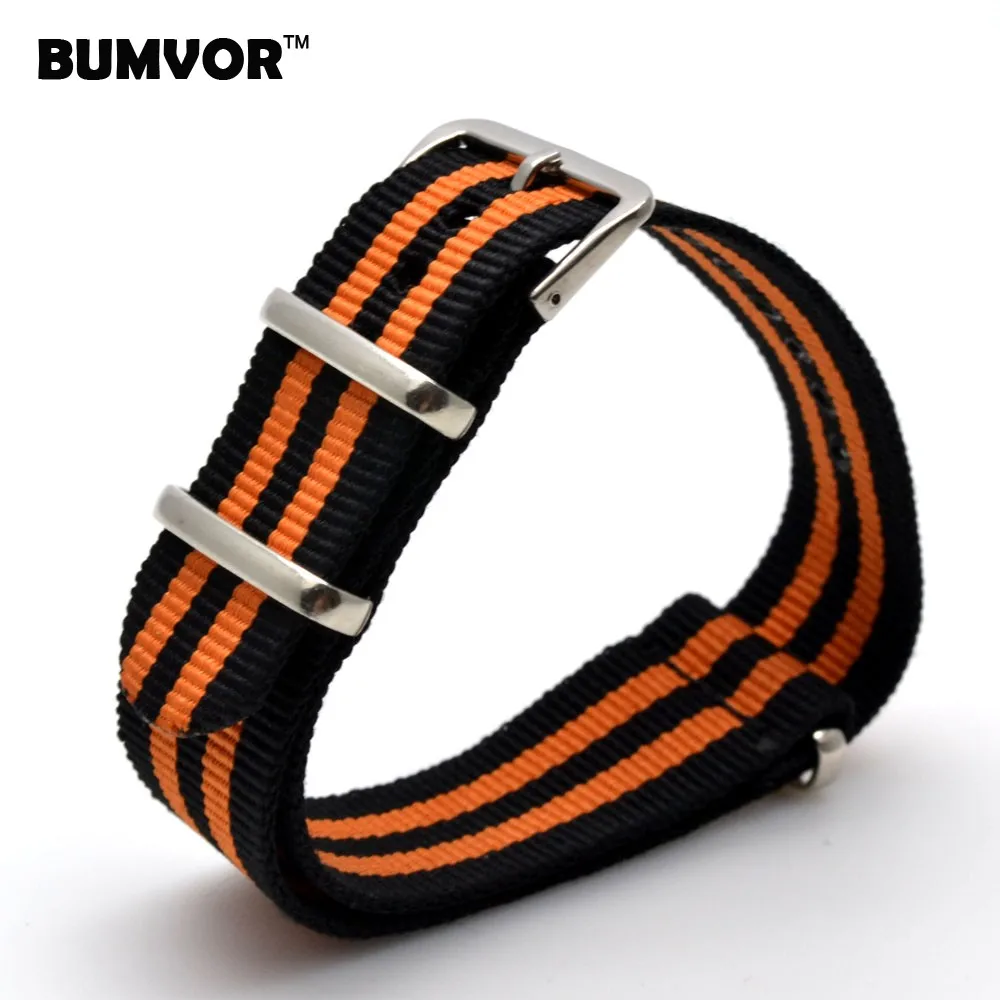 Бренд BUMVOR 18 мм #00 25 армейский спортивный нейлоновый ремешок для наручных часов из