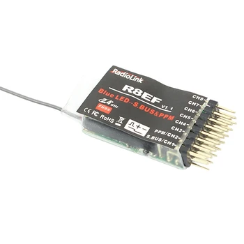 

Radiolink R8EF 2.4G 8CH 8 Channels Receiver FHSS for T8FB Support S-BUS PPM PWM Signal RC Quadcopter Multicopter Drone