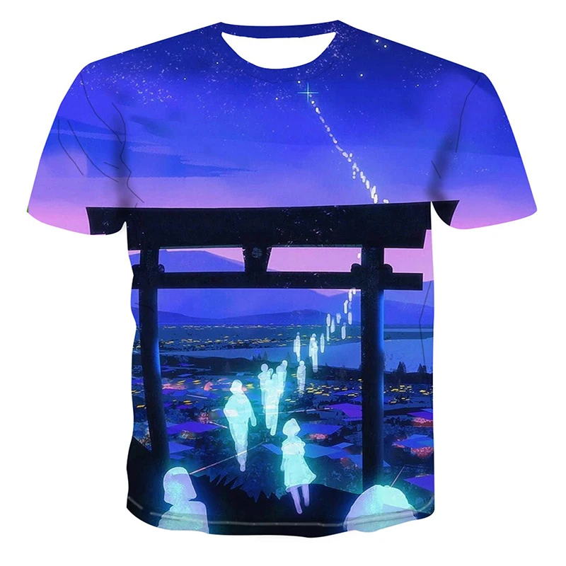 

Man's T-shirt 3D New Popular New Landscape Creative Art Design Colorful Funny Tshirt for Men's Short Sleeve and Street Style