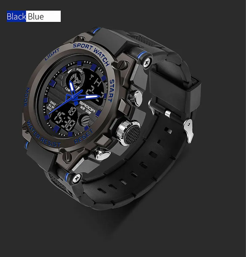 BASID Sports Men's Watches Top Brand Luxury Military LED Thermometer Quartz Wristwatches G Style Men Waterproof Shock Male Watch