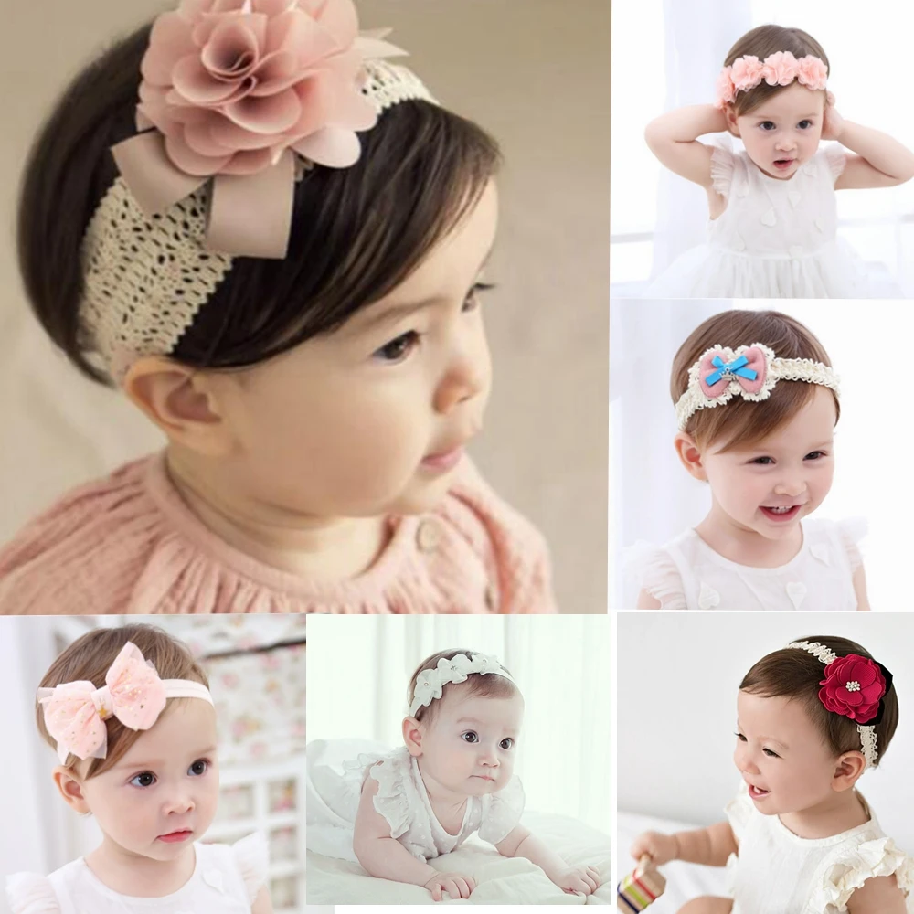 2020 Baby Korean Newborn Flowers Bandana Headbands Girls Hair Accessories Diy Jewelry Children Photographed Photos Girl S Hair Accessories Aliexpress