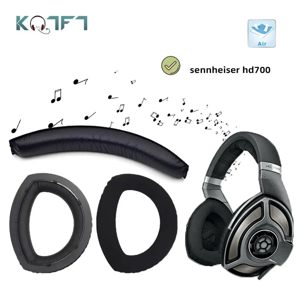 KQTFT Velvet Replacement EarPads Headband for sennheiser hd700 HD 700 Headset Universal Bumper Earmuff Cover Cushion