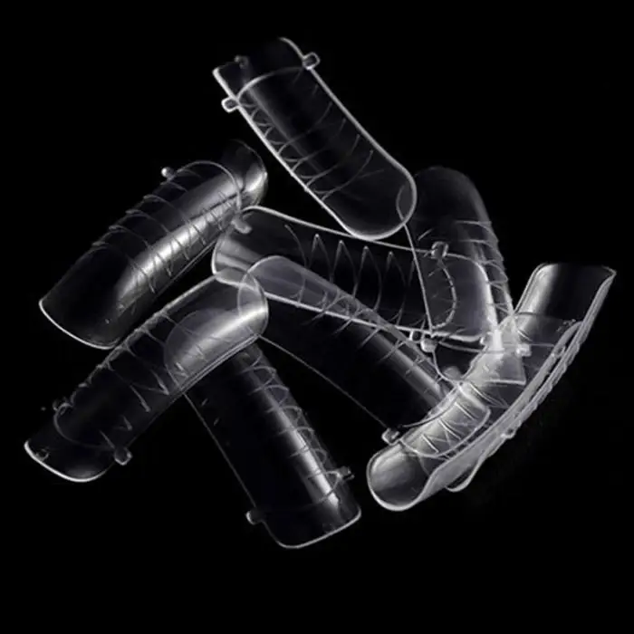 120Pcs No Paper Tray Quick transparent tips Finger extension mold Clear Color Card Display nail extension forms clear nail tips