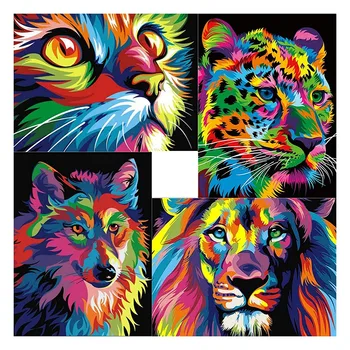 

4 Pack 5D Diamond Painting Kits for Adult, Full Drill Diamomd Embroidery Art for Home Decor - 12X16 Inches Color Cat