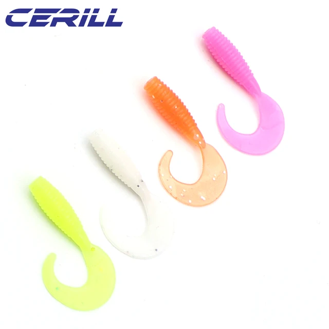 Cerill Lot 10 Volume Tail Grub Bait 4 cm Soft Fishing Lure 
