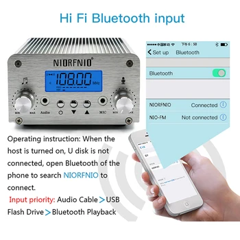 

FM Broadcast Transmitter 15W LCD PLL Wireless Radio Stereo Broadcast 87~108MHz PC Bluetooth Control U Disk MP3 Player for Car
