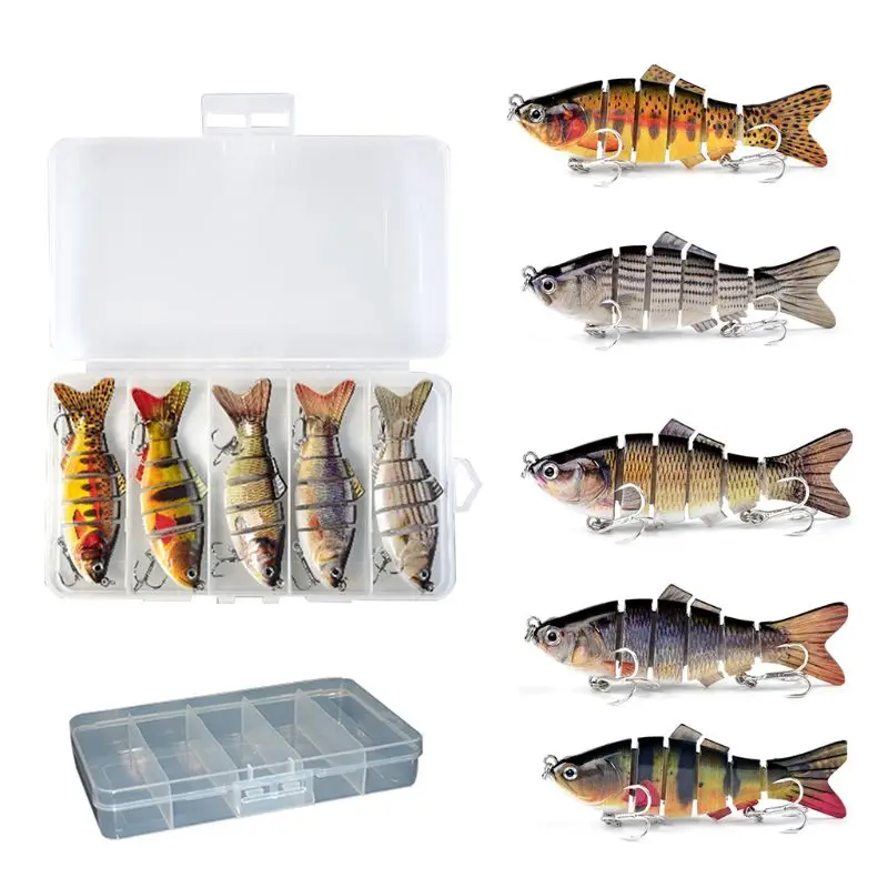 

5pcs Fishing Lure Whopper plopper with Floating Rotating Tail Topwater Bait Freshwater Saltwater Lures for Carp Bass Pike