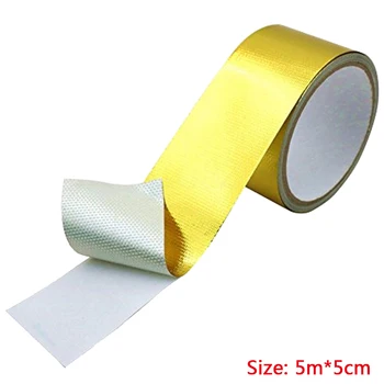 

New Aluminium Tape 5m*5cm Self Adhesive Foil Car Exhaust Repair Panel Car Modified Foil Tape Heat Barrier Tape Roll