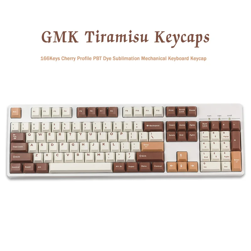 166 клавиш GMK Tiramisu колпачки Вишневый профиль PBT сублимационная механическая