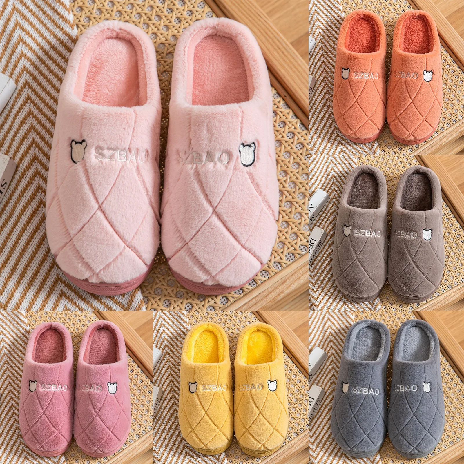 Chausson Emoji Pantoufle Chaude Hiver Anti Derapant Smiley Homme Femme Enfant