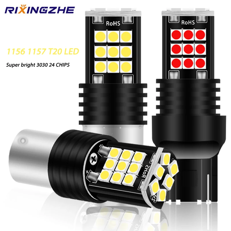 2Pcs Lampada Di Segnalazione P21W Led Ba15S 1156 T20 7440 W21W W21/5W Lampadina 3030Smd Canbus 1157 Led Bay15D P21/5W Girare La Luce Di Backup Del Fre