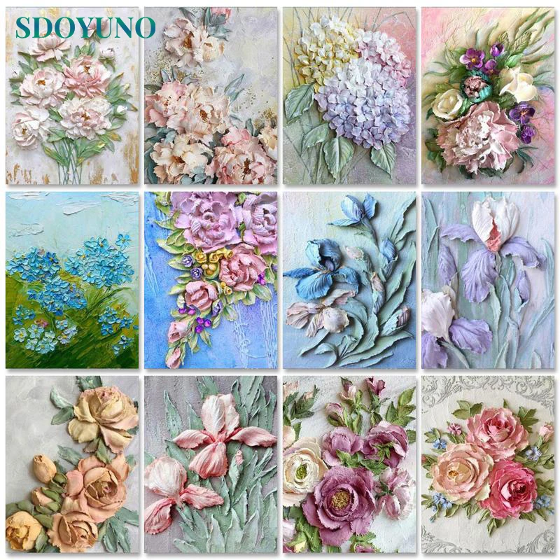 

SDOYUNO Modern Painting By Numbers Flowers Paint By Numbers Diy Gift Coloring On Canvas Home Decor Wall Art Picture
