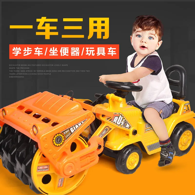 

1001 Can Sit to Ride Children Sliding Engineering Vehicle Oversized Hand Push Road Roller Baby Walker CHILDREN'S Toy