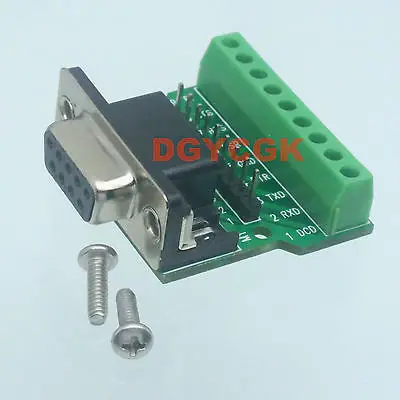 

DHL/EMS 50 Sets*DB9 D-SUB DE9 female adapter to 9 Pin port Terminal Breakout SCREW RS232/422/485 -h2
