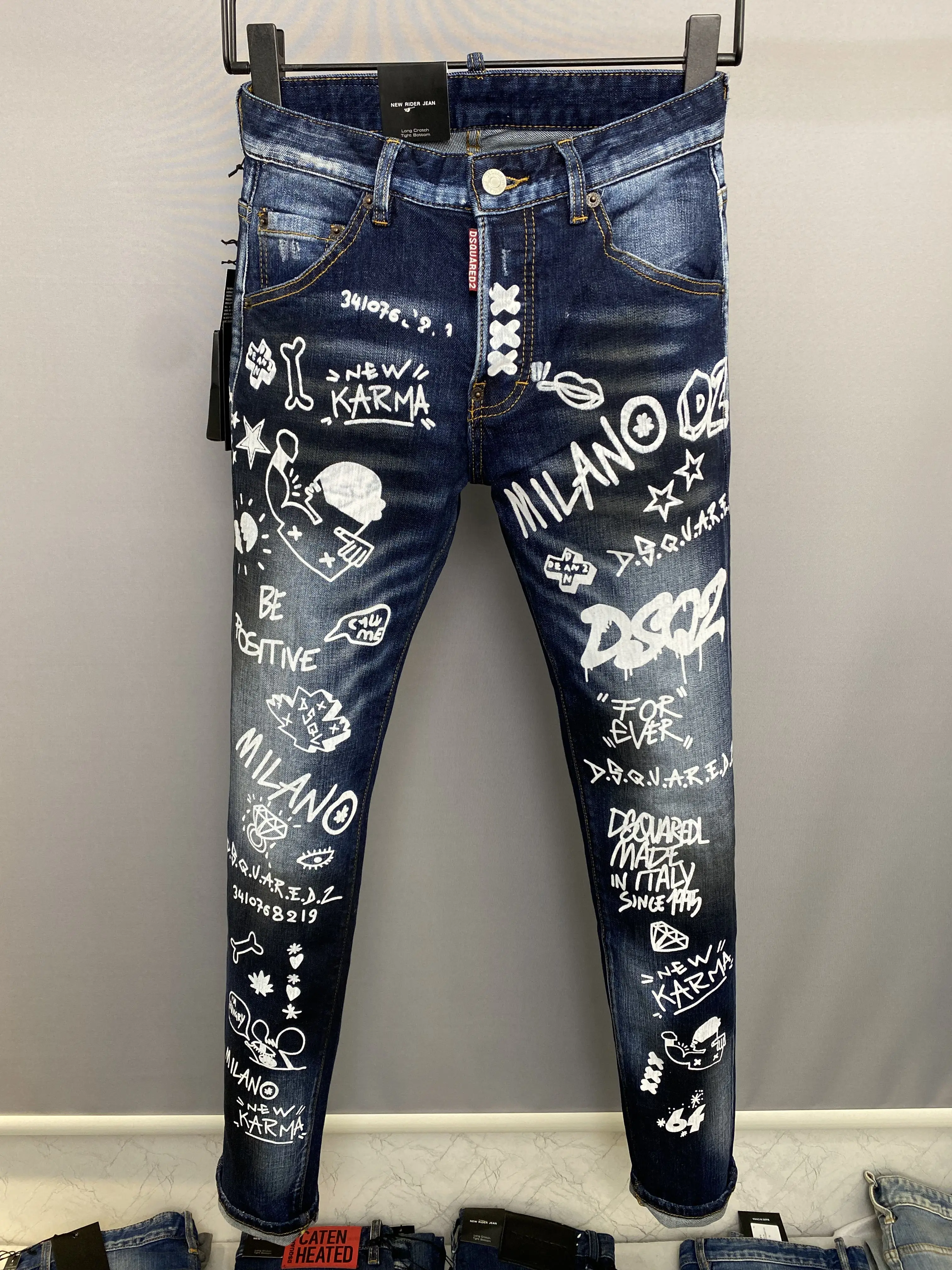 Dimensione europea Patchwork Dsq marca uomo italia Jeans pantaloni Design  Cool Jeans uomo Jeans Slim pantaloni in Denim pantaloni Jeans per uomo|Jeans|  - AliExpress