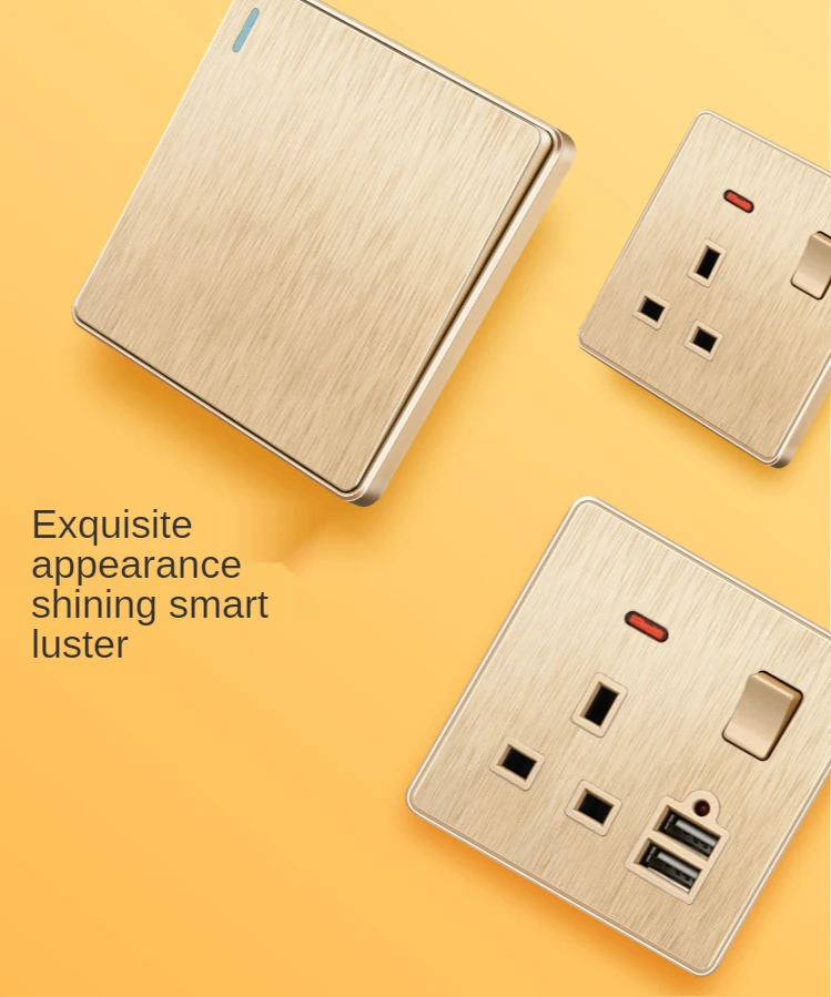 H160695a5d4ec4e92bbcf02e345cf4ddbu UK 13A Power Socket USB Charging Wall Outlet Double Outlet 86Type With Switch Controller,13A UK Electric Outlet,Electric Switch