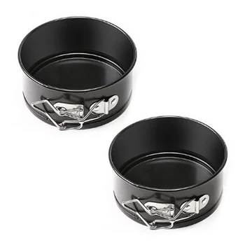 

2Pcs/Set 4-Inch Mini Cake Pans Set, Carbon Steel Baking Pan / Non-Stick Mini Cake Pans, Round Bakeware Cheesecake Pan