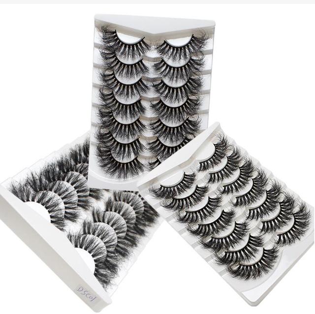 7Pairs 25mm Soft Fluffy 3D Mink False Eyelashes Dramatic Long Wispies Lash Extension Natural Volume Beauty Handmade Eye M