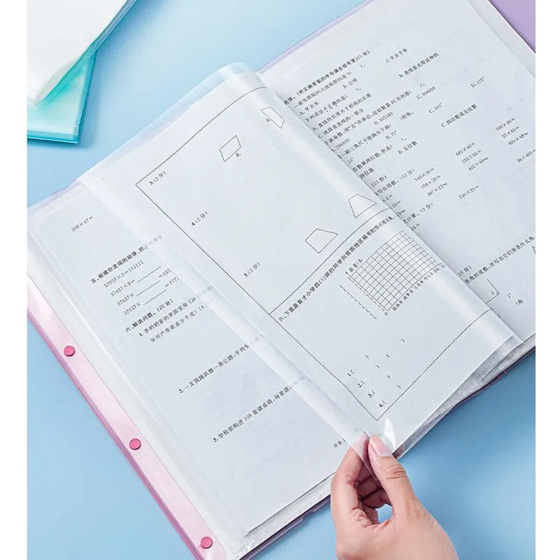1PC A3 Display Book 40 Pages Transparent Insert Folder Document Storage Bag for Bank Campus File Office Workplace Student