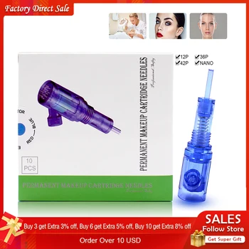 

10X Cartridge Needle 12P Mesotherapy Tattoo Needle Disposable Sterilized Needle For Tattoo Machine kit Permanent Makeup Machine