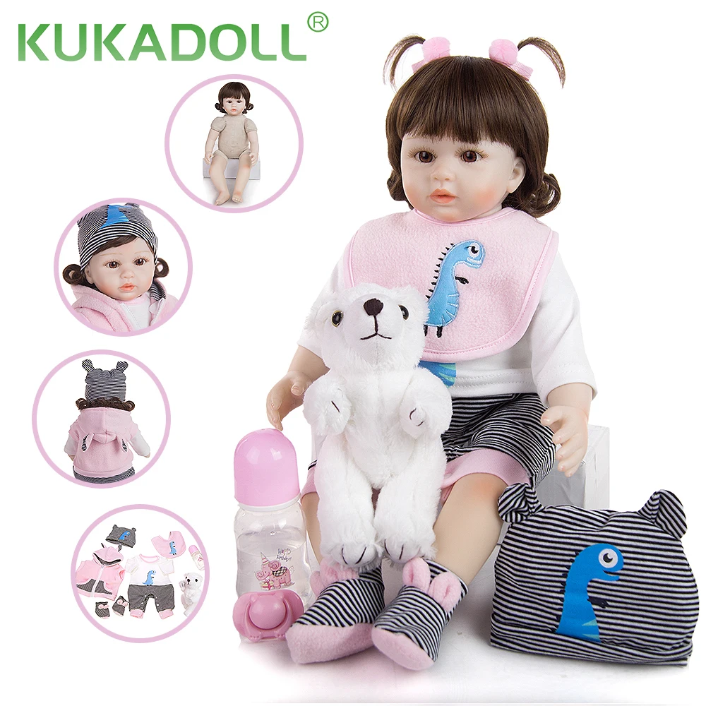Кукла новорожденная KUKADOLL 48 см Мягкая Реалистичная кукла с тканевым телом для