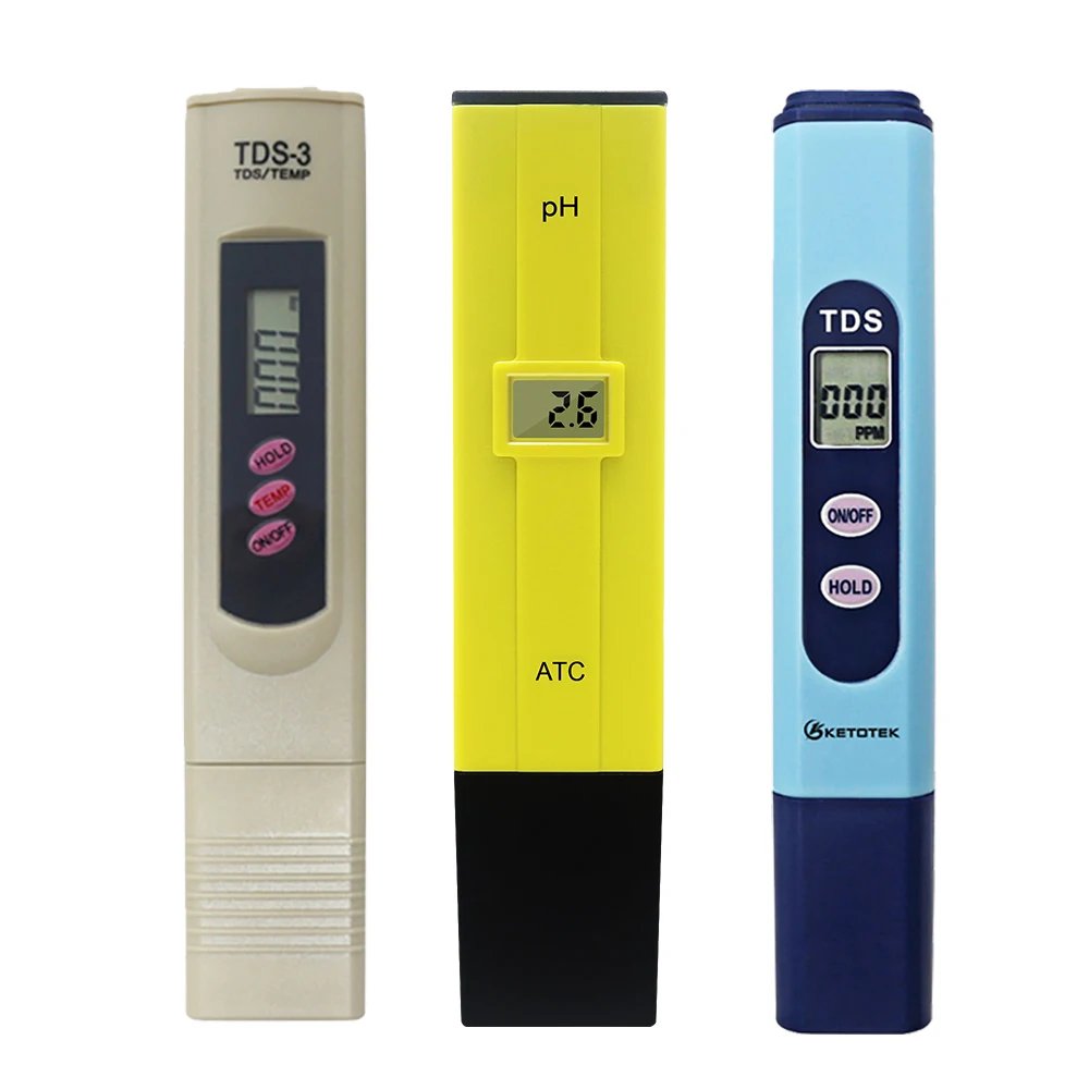 Portable Digital PH Meter Water Tester TDS Meter Pen Medidor 0.0-14.0 PH High Accuracy for Drink Aquarium Monitor with ATC