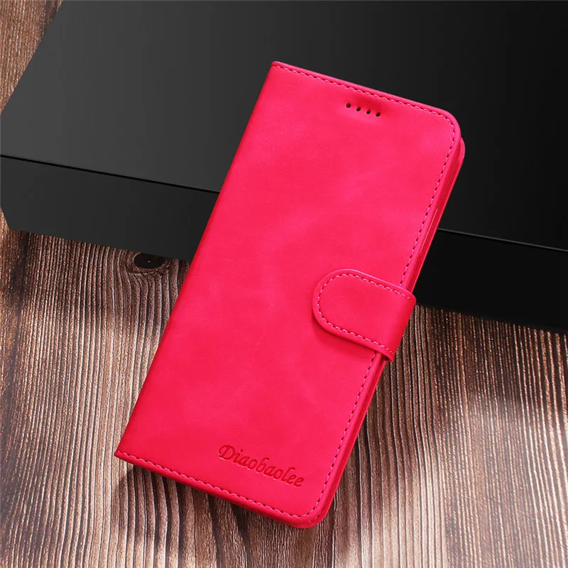 Роскошный Флип Ретро Кожаный чехол для huawei P30 P30 Pro P20Lite мягкий чехол для карт для Mate30 lite Honor10lite Y7 Y9 чехол-кошелек - Цвет: Розово-красный