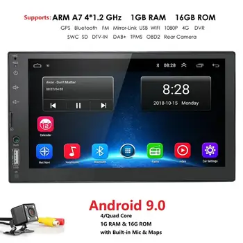 

2 Din 7'' Quad core Universal Android 9.0 Car Radio Stereo GPS Navigation WiFi BT 1024*600 Touch Screen for Nissan Hyundai Kia