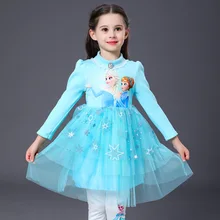 Г. Зимнее теплое платье из плотного бархата платье принцессы для девочек костюмы Эльзы, короткое хлопковое платье из фатина с длинными рукавами, украшенное стразами, B440