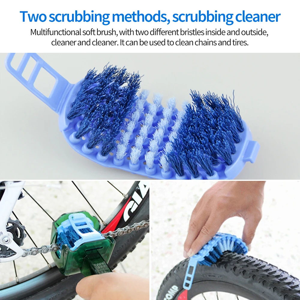 6 Bike Cleaning Tool Set, Bicycle Clean Brush Set For Bike Chain/Tire/Sprocket Corner Stain Dirt Clean Fits All