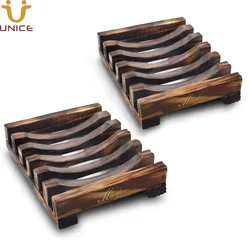 MOQ 100pcs OEM Custom LOGO Home Bathroom Wooden Soap Case  Sink Deck Bathtub Shower Dish Rectangular Holder for Sponges