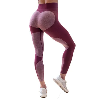 

NORMOV Peach Buttock Leggings Women High Waist Patchwork Gym Leggings Seamless Workout Fitness Pants Women Skinny Elastic