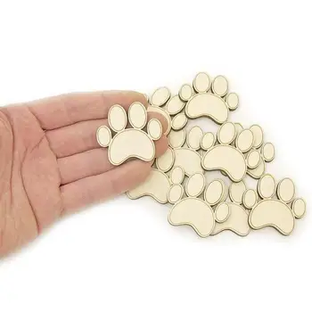 

10pcs. Wooden Dog Paws (4cm) Animal Embellishments Blank Cat Paws Shape Craft Decoration Wood Cut Out 0626