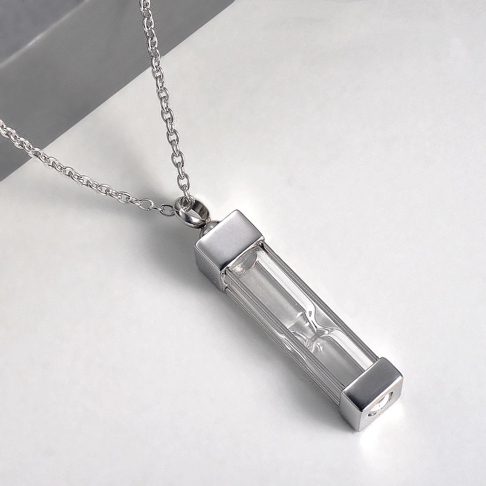Zysta Collana Urna Funeraria per Ceneri in Acciaio Inox, Collana
