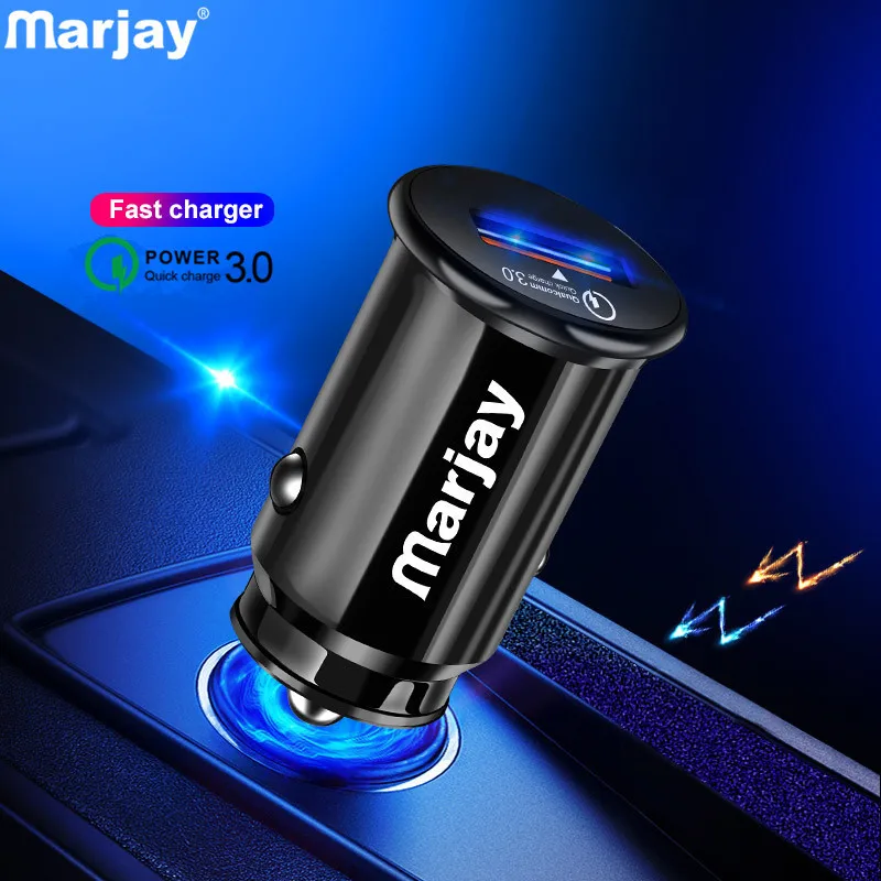 

Marjay Mini USB Car Charger QC 3.0 for iPhone 7 X XR Fast Charging Car-Charger for Samsung A50 1port Charger Adapter in Car