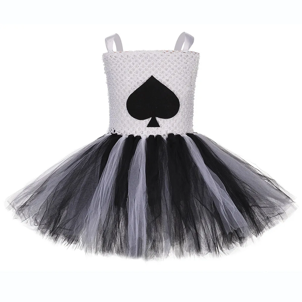 Child Queen Of Hearts Halloween Costume For Girls Black Queen Of Hearts Fancy Dress Costume Kids Sleeveless Tutu Dress Vestidos Dresses Aliexpress