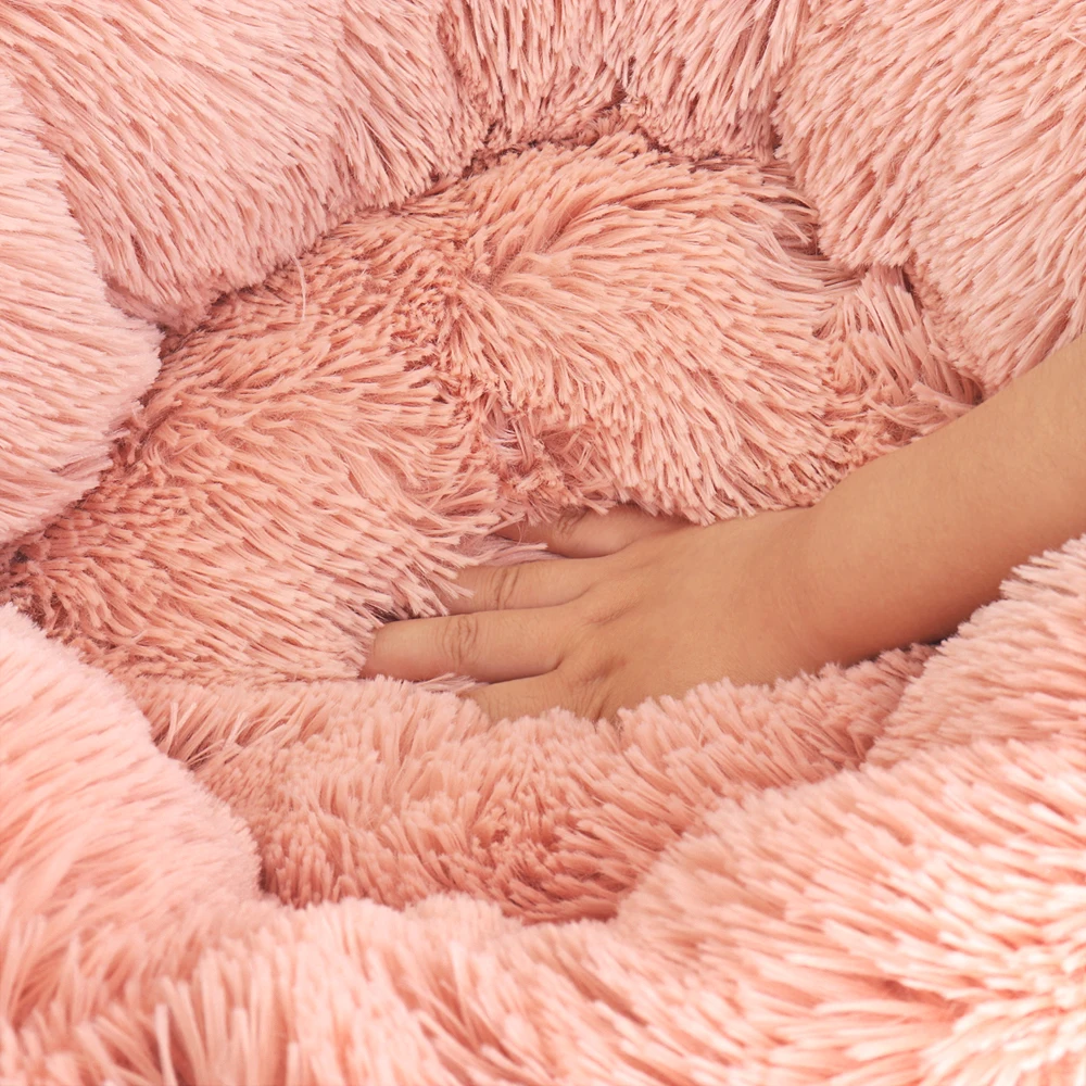 

Washable Dog Bed Long Plush Dog Kennel Round Pets House Soft Cotton Mats Sofa For Small Large Dog Chihuahua Pet Basket Cat Bed