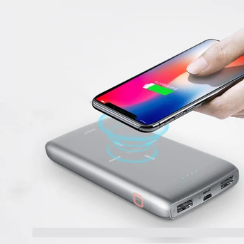 

Real Capacity 10000mAh Powerbank Wireless Mobile Phone Charger USB Power Bank Wireless Charging for iPhone Samsung Smartphone